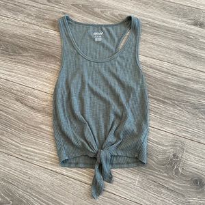 Aerie mid cropped front tie tank